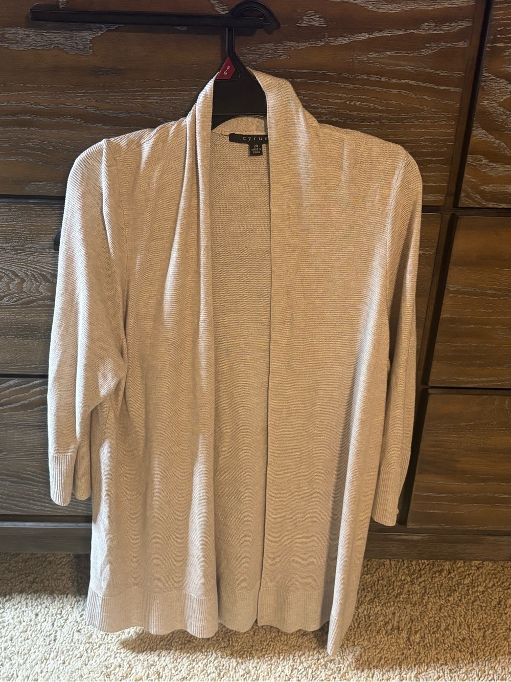 Cyrus Open-Front Light Cream Cardigan